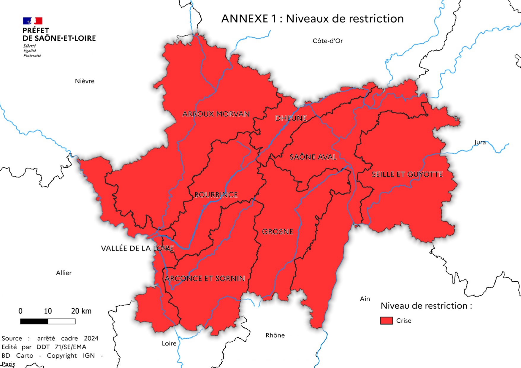 arrêté de restriction des usages de l'eau